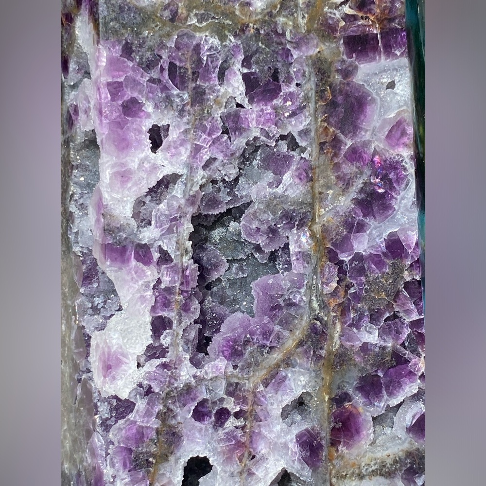 12” Sugar Druzy Sphalerite & Purple Fluorite Tower - Picture 10 of 14
